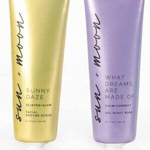 NEW  SET of 2 Sun & Moon Sunny Daze & What Dreams Enzyme Scrub & Night Mask Set